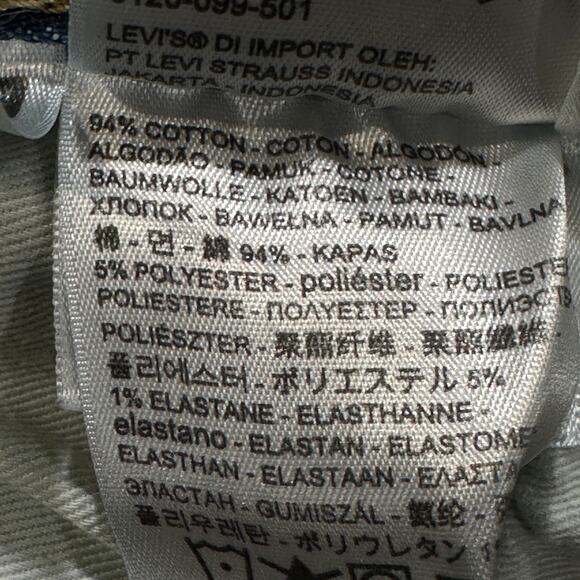 Levis 501 Jeans 36x29 (34x28) Blue Denim Button Fly Cotton Blend Classic Cotton - Picture 4 of 7